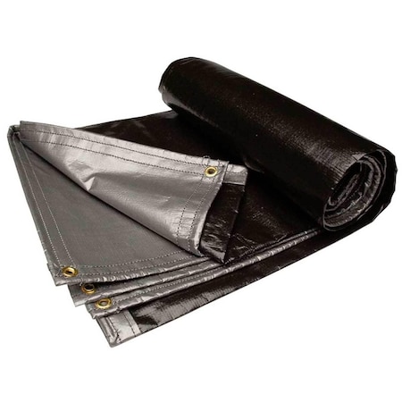 7-oz. Premium Reinforced Silver/Black Tarps